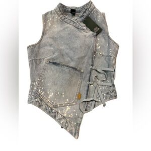 NWT Denim Vest with Splatter Design Wild Fable Size XS